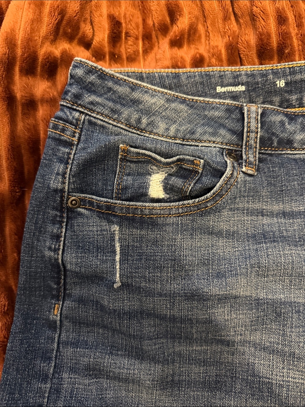 Sonoma Blue Distressed Denim Bermuda Shorts - Picture 3 of 6